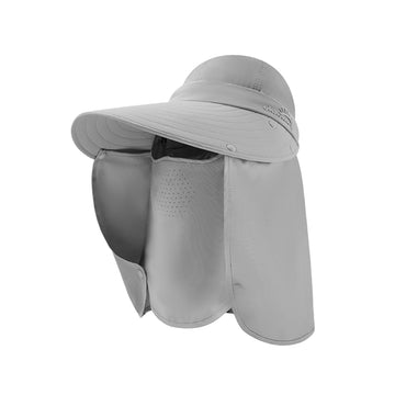 Unisex Sun Protection Fishing Hat with Face Neck Cover Flap Hiking Cap UPF 50+